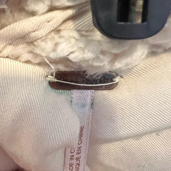 FREE PEOPLE - Beige Teddy Fau Sherpa Pea Coat Sz L - Picture 4 of 8